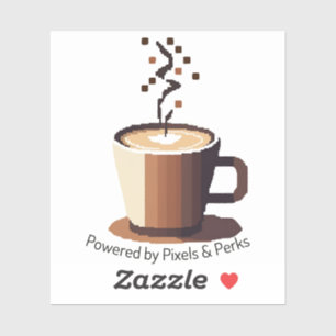 Kaffee- und Pixelsticker - Coffein-Liebhaber-Plane Aufkleber
