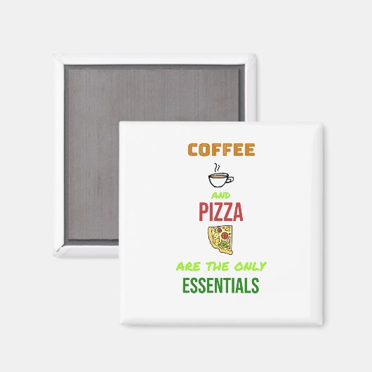 Kaffee und Pizza Magnet (Vorderseite/Rückseite)