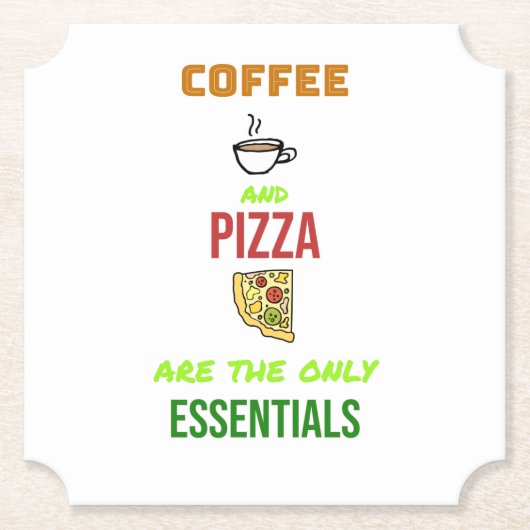 Kaffee und Pizza Untersetzer (Vorderseite)