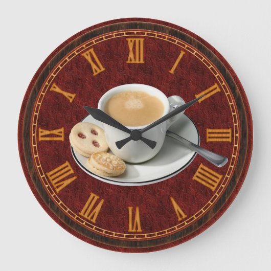 Kaffee- und Plätzchengeschäfts-Zuhausebürowanduhr Große Wanduhr (Vorderseite)