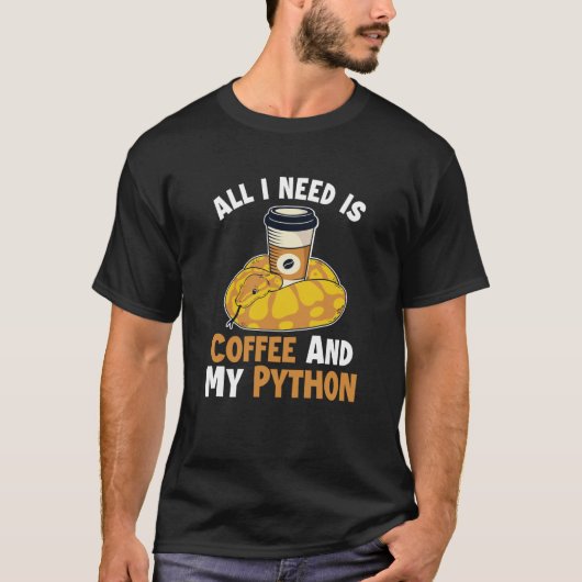 Kaffee und Python-Schlange Pythonidae Banane Ball  T-Shirt (Vorderseite)