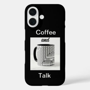 Kaffee und reden schwarz iPhone 16 hülle
