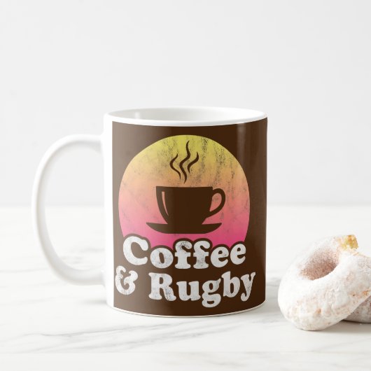 Kaffee und Rugby  Kaffeetasse (Mit Donut)