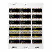 Kaffee und Sage iKat ZigZag Muster Adressaufkleber (Vorne)