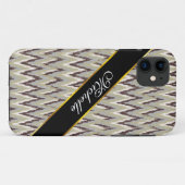 Kaffee und Sage iKat ZigZag Muster Case-Mate iPhone Hülle (Rückseite (Horizontal))