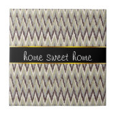 Kaffee und Sage iKat ZigZag Muster Fliese (Vorderseite)