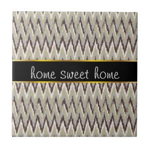 Kaffee und Sage iKat ZigZag Muster Fliese