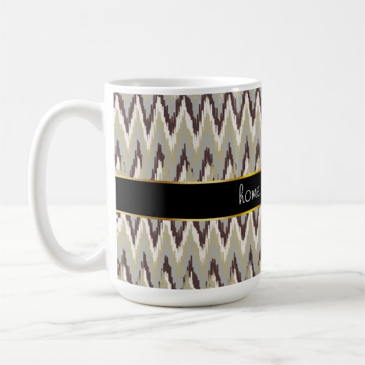 Kaffee und Sage iKat ZigZag Muster Kaffeetasse (Links)