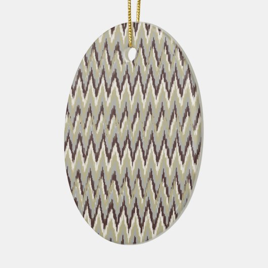 Kaffee und Sage iKat ZigZag Muster Keramik Ornament (Links)