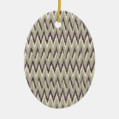 Kaffee und Sage iKat ZigZag Muster Keramik Ornament (Vorne)