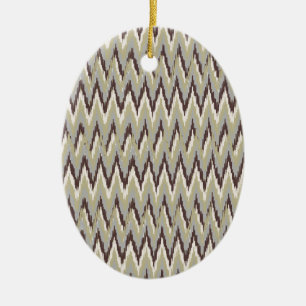 Kaffee und Sage iKat ZigZag Muster Keramik Ornament