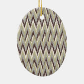 Kaffee und Sage iKat ZigZag Muster Keramik Ornament (Hinten)