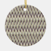Kaffee und Sage iKat ZigZag Muster Keramik Ornament (Vorne)