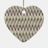 Kaffee und Sage iKat ZigZag Muster Keramikornament (Hinten)