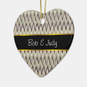 Kaffee und Sage iKat ZigZag Muster Keramikornament (Links)