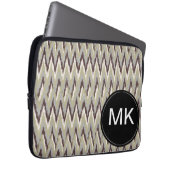 Kaffee und Sage iKat ZigZag Muster Laptopschutzhülle (Vorne Rechts)