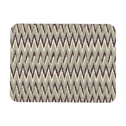 Kaffee und Sage iKat ZigZag Muster Magnet (Horizontal)