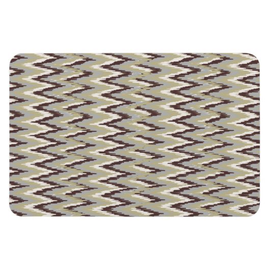Kaffee und Sage iKat ZigZag Muster Magnet (Horizontal)