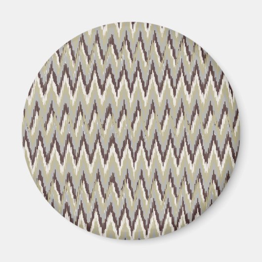 Kaffee und Sage iKat ZigZag Muster Magnet (Vorne)