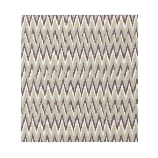Kaffee und Sage iKat ZigZag Muster Notizblock (Vorderseite)