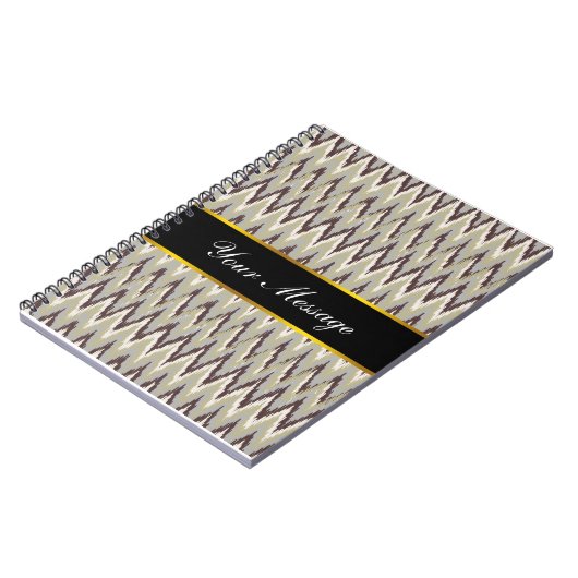 Kaffee und Sage iKat ZigZag Muster Notizblock (Linke Seite)