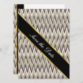 Kaffee und Sage iKat ZigZag Muster Save The Date (Vorne/Hinten)