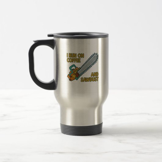 Kaffee und Sägespäne Reisebecher (Links)