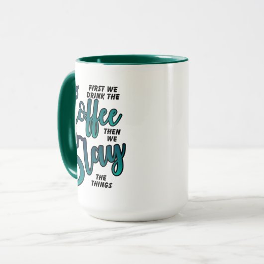 Kaffee und schlage die Dinge Tasse (Vorderseite Links)