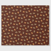 Kaffee und Schokolade Biscuits Muster Brown Food Geschenkpapier (Flach)