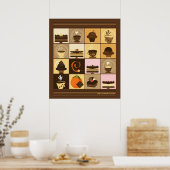 Kaffee und Schokolade drucken Poster (Küche)
