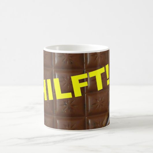 Kaffee und Schokolade HILFT! - Tasse (Mittel)