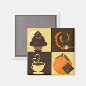 Kaffee und Schokolade Kühlschrankmagnet (Vorderseite/Rückseite)