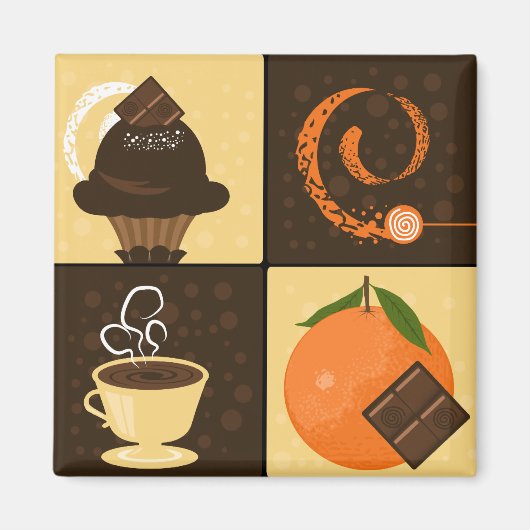 Kaffee und Schokolade Kühlschrankmagnet (Vorne)