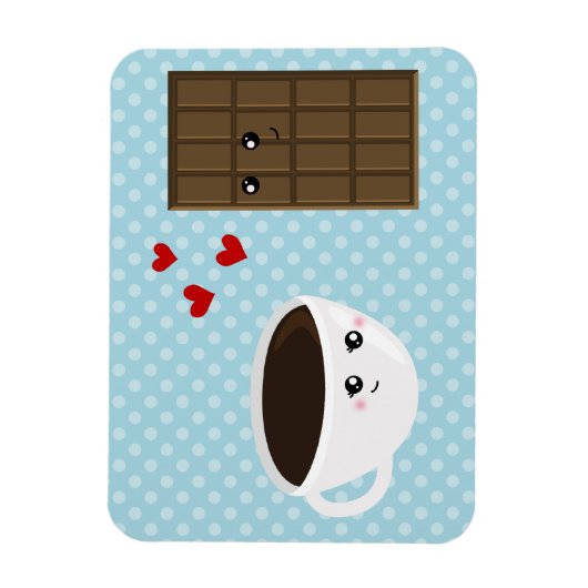 Kaffee und Schokolade Liebe Magnet (Vertikal)