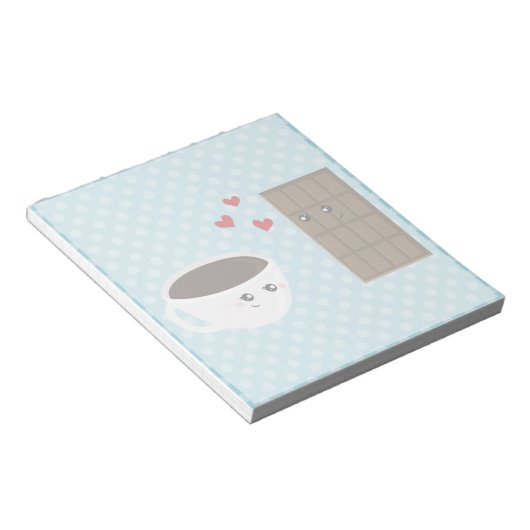 Kaffee und Schokolade Liebe Notizblock (angewinkelt)