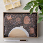 Kaffee und Schokolade Nah Seidenpapier (Geschenk)