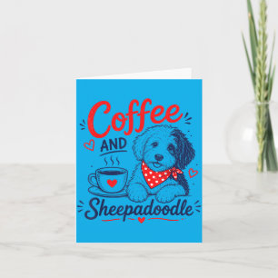 Kaffee und Sheepadoodle-Mama Fpirate-Held Doggo Pf Karte