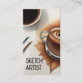 Kaffee und Skizzen Künstler Visitenkarte (Vorderseite)