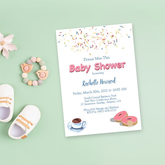 Kaffee- und Sprinkler-Babydusche Einladung