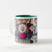 Kaffee und Steppdecken-Tasse Zweifarbige Tasse (Vorderseite Links)