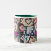 Kaffee und Steppdecken-Tasse Zweifarbige Tasse (Mittel)