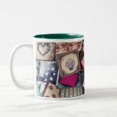 Kaffee und Steppdecken-Tasse Zweifarbige Tasse (Links)
