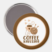Kaffee-und-Strickmagnet Magnet (Vorderseite/Rückseite)