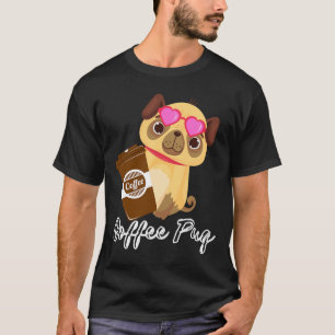 Kaffee und süßer Mops-Hund Lustiges Pug-Shirt Klas T-Shirt