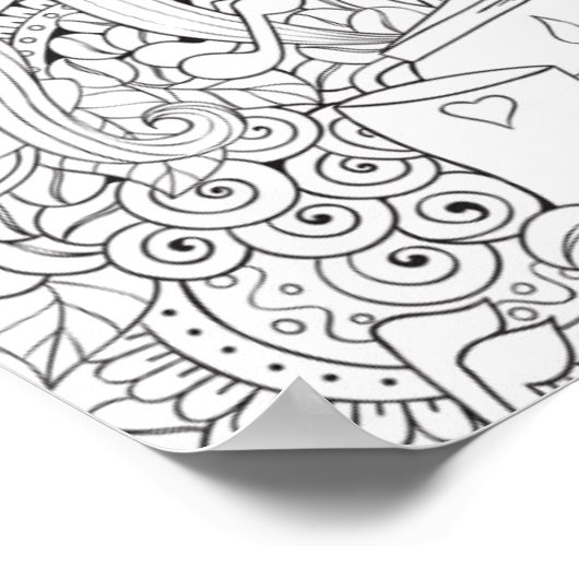 Kaffee und Tee Doodle 2 Poster (Ecke)