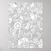 Kaffee und Tee Doodle 2 Poster (Vorne)