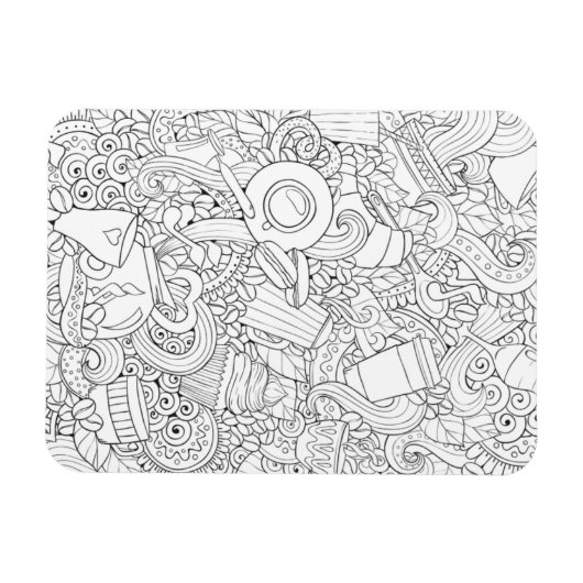 Kaffee und Tee Doodle Magnet (Horizontal)