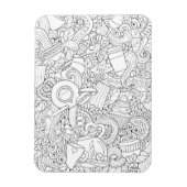 Kaffee und Tee Doodle Magnet (Vertikal)