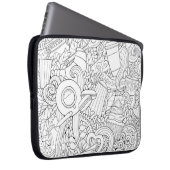 Kaffee-und Tee-Gekritzel Laptopschutzhülle (Vorne Rechts)