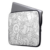 Kaffee-und Tee-Gekritzel Laptopschutzhülle (Vorderseite Links)